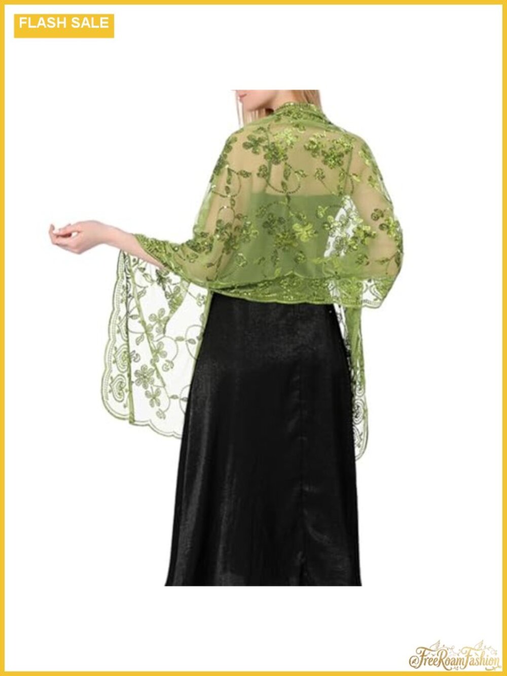 Victorian Sequin Sheer Shawl Wrap Women Lightweight Sparkly Evening Accessory